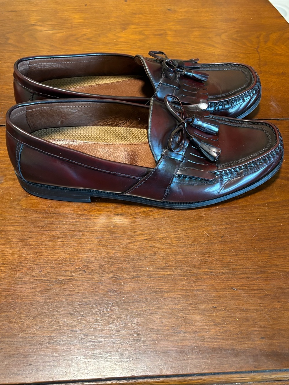 Johnston & Murphy Men’s Brown Leather Tassel Slip On Dress Loafers Square Toe - Picture 8 of 10